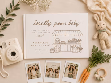 Locally Grown Baby Shower Guestbook, Custom Instax Guest Book, Farmers Market Baby Shower, Girl Baby Shower, Photo Guest Book, Polaroid Book