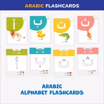 Arabic alphabet flashcards tracing Arabic letters Arabic Language vocabulary printable Bilingual Cards with Pronunciations Arabic parents