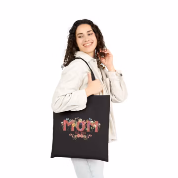 Floral Mom Cotton Canvas Tote Bag | Mother's Day Gift