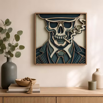 Skull Layered SVG | 4 Layer Skull Laser Cut File | Horror Wall Art Svg | Cnc Laser Cut DXF | Glowforge Skull | Scroll Saw Skull | Cricut SVG