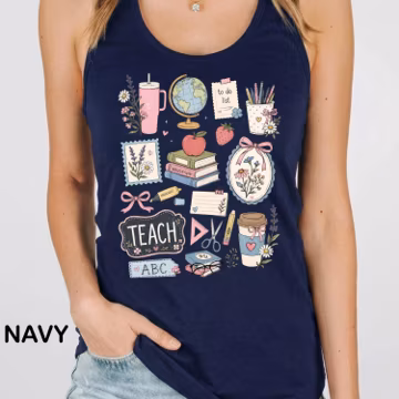 Funny Teacher Tank Top, Teacher Life Tank Top, Preschool Teacher Tee, Educator Outfit, Back to School Tees, Retro Teacher Tank Top