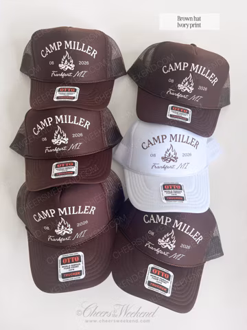 Camp Name Bachelorette Hat, Custom Camp Name Trucker Hat, Custom Location Hat