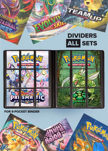 Pokémon cards binder divider, ALL sets included! – for 9-pocket binder - Pokémon TCG Separators for your card collection