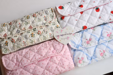 Quilted Floral Nintendo Switch 1&2 Case with game card storage, Cute Switch Lite bag/OLED Sleeve, 3DS XL Pouch, Present for Gamers