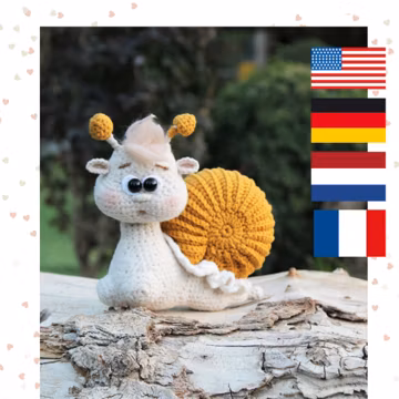 Crochet Snail Amigurumi Pattern: Beginner-Friendly PDF (English, Dutch, French, German)