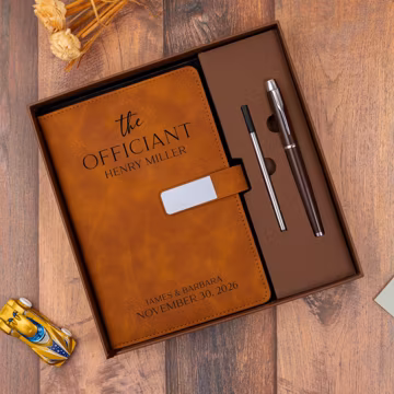 Custom Engraved Notebook With Pen, Personalized Officiant Gift, Officiant Proposal, Will You Marry Us, Will You Be Our Officiant