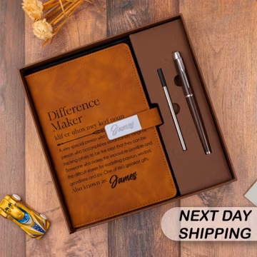 Custom Engraved Notebook With Pen, Personalized Difference Maker Journal&Pen,Custom Coworker Gifts,Mentor Leader Appreciation Thank You Gift