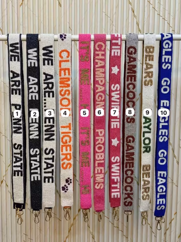 Gameday beaded strap, college purse strap, stadium approved straps, purse strap, stadium gear, stadium gear, college gameday