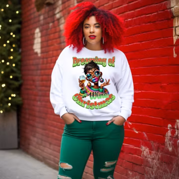 Wine Christmas PNG: Quirky Girl Holiday Design (Digital Download)