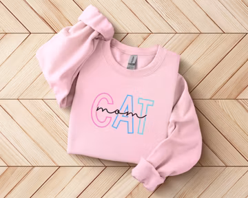 Cute Cat Sweatshirt, Hoodie for Cat Owners, Cat Lover Sweater, Gift for Cat Lovers, Cat Mom Crew Neck, Birthday Gift for Her