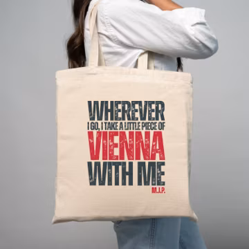 Monogram Vienna Tote Bag: 100% Cotton Travel Souvenir