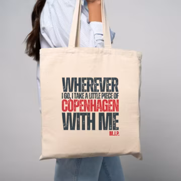 Custom Copenhagen Tote Bag: Scandinavian Travel Souvenir, Monogram Option