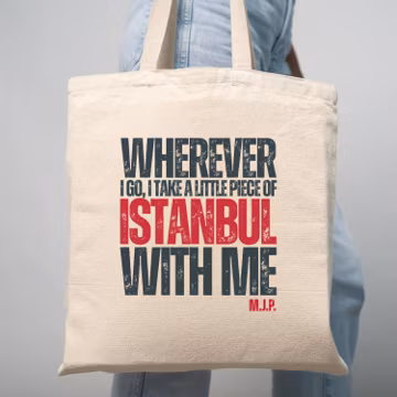 Custom Istanbul Tote Bag: Monogrammed Canvas Travel Souvenir