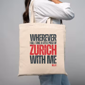 Monogram Zurich Tote Bag: 100% Cotton Travel Bag, City Quote
