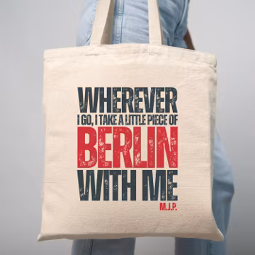 Personalized Berlin Tote Bag: Vintage Travel Gift, 100% Cotton Canvas