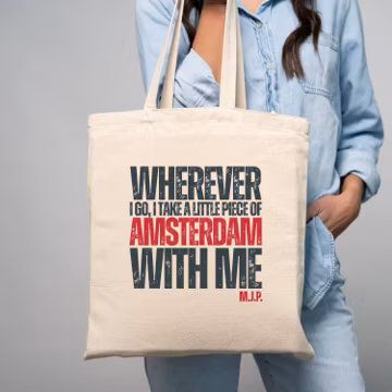 Custom Amsterdam Tote Bag: Dutch Quote, Personalized Cotton Canvas