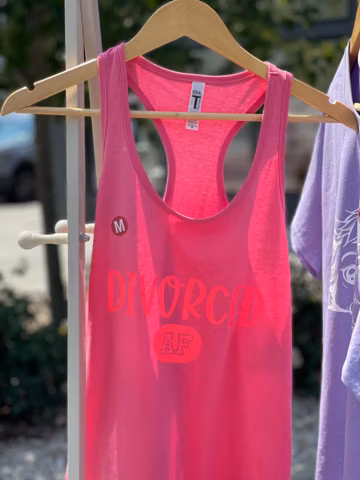 Divorced AF Tank Top | Custom T-shirt | Funny T Shirt for Her Gift Day | Sweatshirt for Friends Personalize Custom Tee