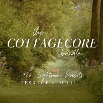 170+ Cottagecore Lightroom Preset Collection Warm, Dreamy, Grainy Effects for Portrait, Nature (Mobile & Desktop)