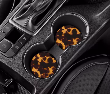 Tortoise Shell Car Coaster Set Fall Car Coaster Tortoise Print Car Accessories Aesthetic Car Decor Gift For Car Lover