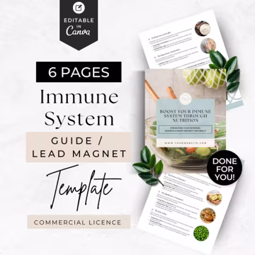 Health Coach Lead Magnet, Immune System Nutrition Guide, Nutrition eBook, Wellness Course Resource, Dietitian Client Handout, Done For You