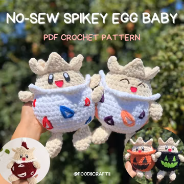 No-Sew Spikey Egg Baby Crochet Pattern PDF