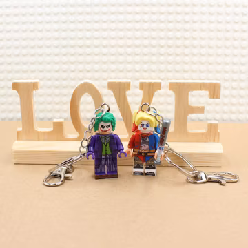 Custom Keychain "I am Crazy, but I Love You!!" Joker and Harley Quinn Custom Keyring For The Joker Comic Fan