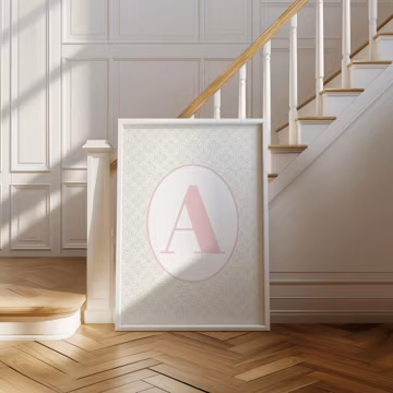 Custom Floral Initial Print: Personalized Nursery Monogram Wall Art