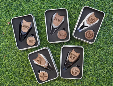 Personalized Golf Divot Repair Tool and Ball Marker Gift Set, Custom Engraved Golf Gifts, Men Golf Gifts, Groomsmen Gift, Father's Day Gift