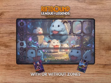 Cute Poro Riftbound Playmat, Poro Riftbound Playmat with Zones, Cute Riftbound Playmat Kawaii Playmat for Riftbound, Riftbound Poro Mat