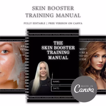 Skin Booster Training Manual - Mesotherapy, BAP and Microneedling - Editable & Printable | Student Tutor Ebook Workbook Course Step by step