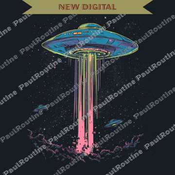 UFO PNG, Vintage Retro Alien Graphic Png, Supernatural Paranormal Png, Alien Lover Abduction Design, Digital Download File