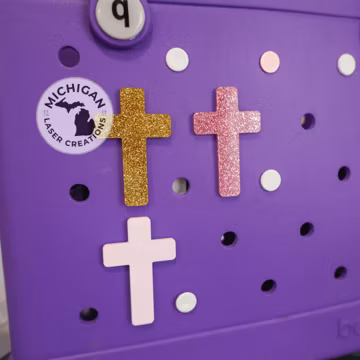 Cross Bogg Bag Tag, bogg bag Christian tag, Bogg bag pop in, bogg bag bit, pop in, bogg bit, initial bogg bit, Christian bogg charm