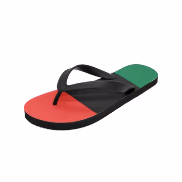 Pan African Colours Rubber Flip Flops, Red Black Green Beach Slides, Afrocentric Summer Sandals, Unisex Black Pride Beach Shoes