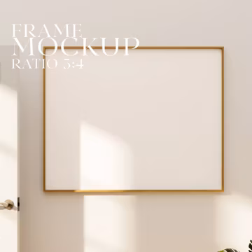 5x4 Wood Frame Mockup: Vertical Wall Art (PSD Digital Download)