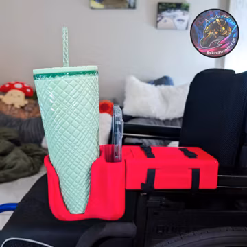 Armrest Cup + Phone Holder – For Wheelchairs On The Go