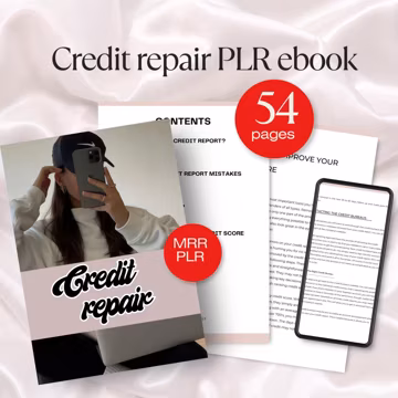 Credit Repair PLR eBook Editable Canva Template, Improve Credit Score Guide MRR Resell Rights, Financial Education Digital Product