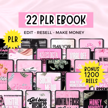 22 PLR Ebook Boss babe bundle, Girl boss ebook, Editable eBooks Canva template, Printable Templates, plr mrr digital products