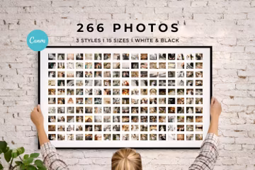 Custom Photo Collage Canvas, 266 Picture Family Collage, Personalized Memory Wall Art, Anniversary or Wedding Gift