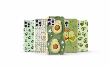 Avocado Phone Case Cute Green Collage Fruits Phone Cover for iPhone 16 Pro Max 15 14 13 12 11 Plus Samsung S24 Ultra S23 S22 S21 S20