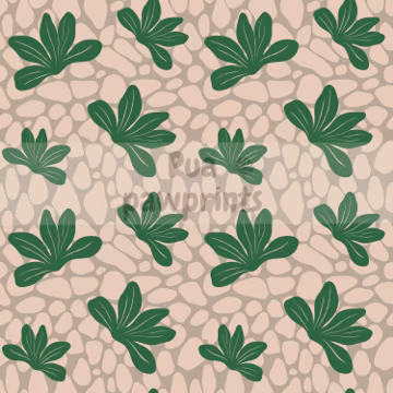 Naupaka & Shell Texture Seamless Pattern – Floral PNG Digital Download