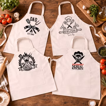 Personalized BBQ Apron, Custom Name Grill Master Apron, Dad Cooking Apron, BBQ Gift for Men
