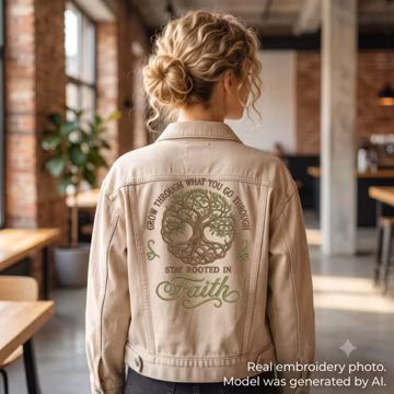 Christian Faith Tree Jacket Shirt Machine Embroidery Design Faith Quote Sweatshirt Digital Download File