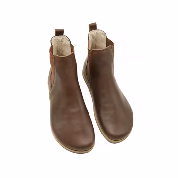 Men's Handmade Leather Chelsea Boots: Dark Brown Zero Drop Ankle Booties