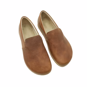 Handmade Leather Barefoot Slip-Ons: Wide Toe Box Zero Drop Shoes