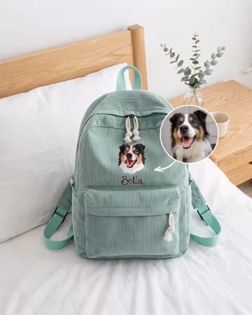 Custom Pet Embroidery Backpack, Pet Lover Kid's Backpack, Pet Gift, Personalized Pet Gifts for Kids, Back to School, Child Gift