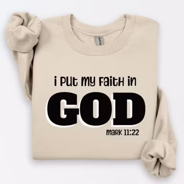 Faith In God Christian Hoodie Minimalist Unisex Religious Sweatshirt Inspirational Casual Hooded Sweatshirt Comfy Cozy Apparel