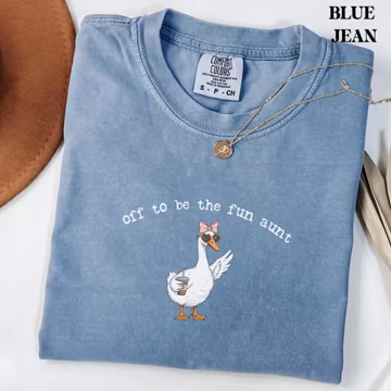 Funny Aunt Goose Comfort Colors T-shirt Gift for Aunt, Aunt Gift, Pregnancy Announcement for Sister, Future Aunt Tee, Off To Be Fun Aunt Tee