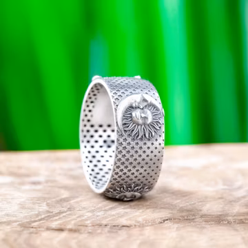 Sterling Silver Sun Moon Stars Ring, Celestial Wedding Band