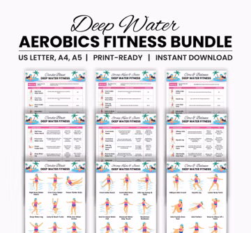 Water Aerobic Exercise Chart | Deep Water Fitness Routine | Low Impact Workout for Seniors & Adults | Water Fitness, Water Workout Beginners