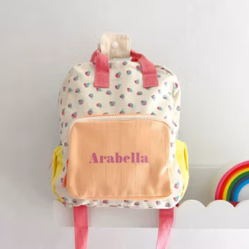 Strawberry Print Toddler Backpack, Baby, Toddler Kids Nursery Preschool Rucksack, Back to School Bag for Nursery, Daycare, Spare Clothes Bag